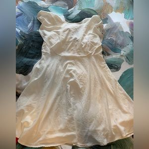 ELOQUII cream dress - flutter sleeve. Bow tie in back. Size 14.